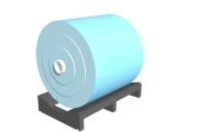 RP03 – bancale in plastica small a 2 vie per bobine fino a 1100 mm per magazzino rotoli