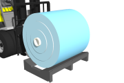 RP03 – bancale in plastica small a 2 vie per bobine fino a 1100 mm per magazzino rotoli