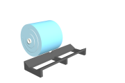 RP12-120 – Petite palette plastique 2 entrées 400x1200 pour bobines jusqu'à 700 mm pour magasin de rouleaux