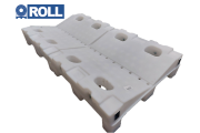 RM02 - XL 4-way plastic roll cradle pallet with metal bars – suitable for clean rooms