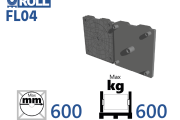 FL04 - roll flange 620x600 plastic end-wall