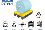 RC39-1 – plastic roll cradle pallet for roll up to 1100 mm with medium hard Combo saddle