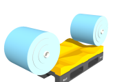 RC39-2 – plastic roll cradle pallet for 1 or 2 rolls up to 1100 mm with medium hard Combo saddle