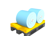 RC39-2 – plastic roll cradle pallet for 1 or 2 rolls up to 1100 mm with medium hard Combo saddle