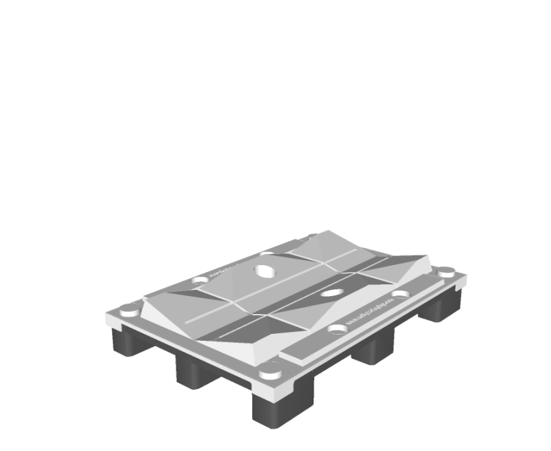 RCV08 – 800x1200 cradle plastic pallet 4-ways for 1 or 2 rolls suitable for clean room