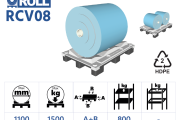 RCV08 – 800x1200 cradle plastic pallet 4-ways for 1 or 2 rolls suitable for clean room