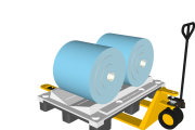 RCV08 – 800x1200 cradle plastic pallet 4-ways for 1 or 2 rolls suitable for clean room