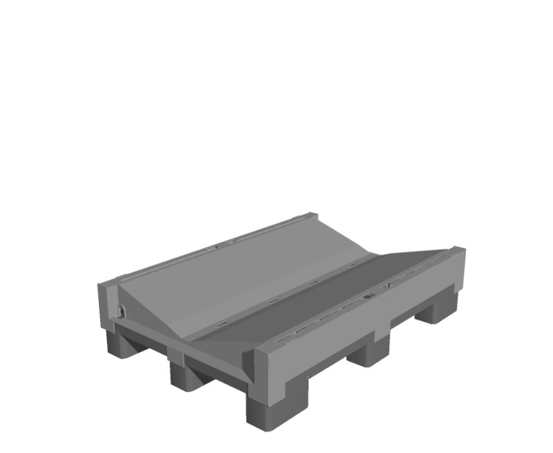 RCV28 – 800x1200 roll cradle plastic pallet 4-ways for large diameter