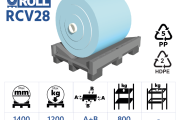 RCV28 – 800x1200 roll cradle plastic pallet 4-ways for large diameter