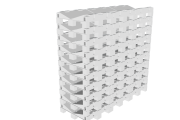 RM03 -XXL -  4-way plastic roll cradle pallet with metal bars – suitable for clean rooms