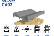 CV02 - plastic saddle deck to put on  pallet 800x1200 to transform into roll pallet