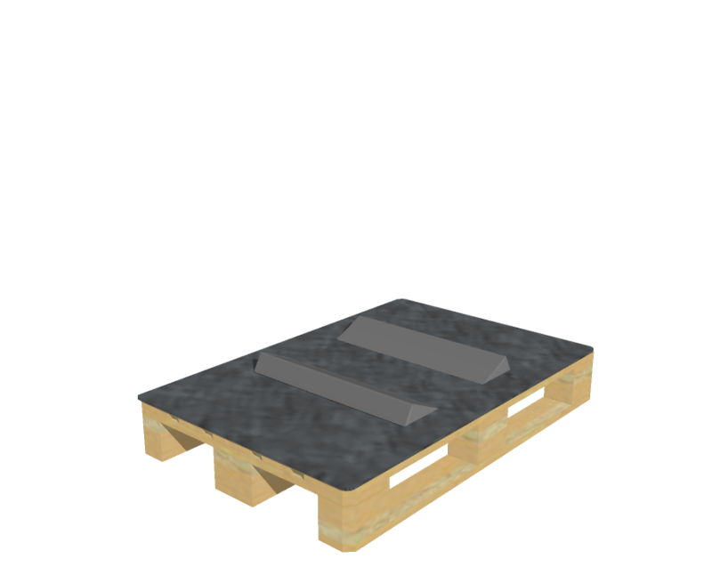 SB01 - stabilo RPMT rubber mat kit and 2 plastic wedges KU04-570 to transform into roll cradle pallets