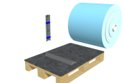 SB01 - stabilo RPMT rubber mat kit and 2 plastic wedges KU04-570 to transform into roll cradle pallets