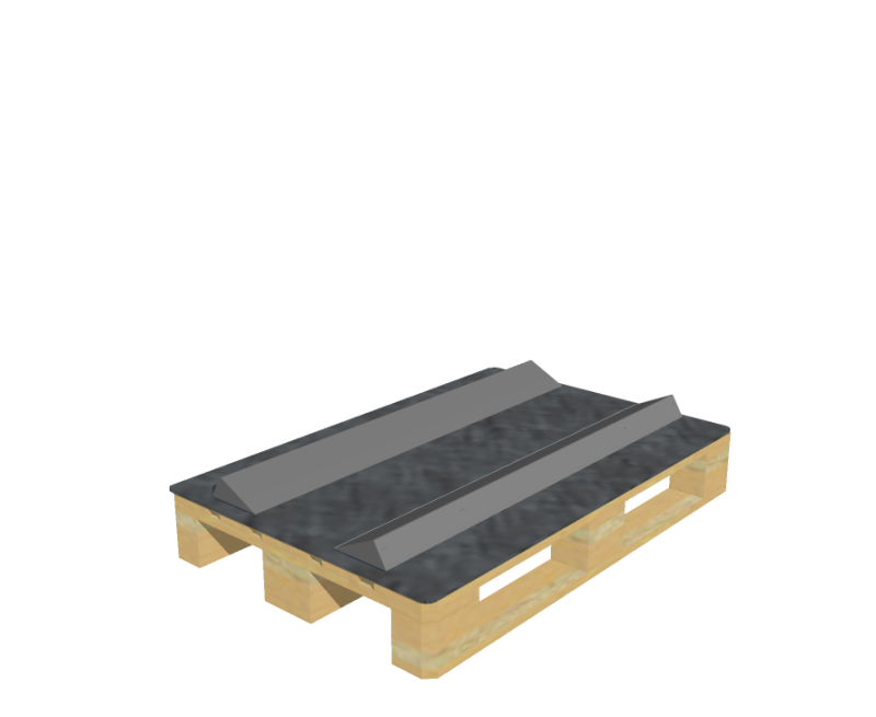 SB02 - stabilo RPMT rubber mat kit and 2 plastic wedges KU04-1143 to transform into roll cradle pallets
