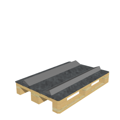 SB02 - stabilo RPMT rubber mat kit and 2 plastic wedges KU04-1143 to transform into roll cradle pallets