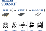 SB02 - stabilo RPMT rubber mat kit and 2 plastic wedges KU04-1143 to transform into roll cradle pallets